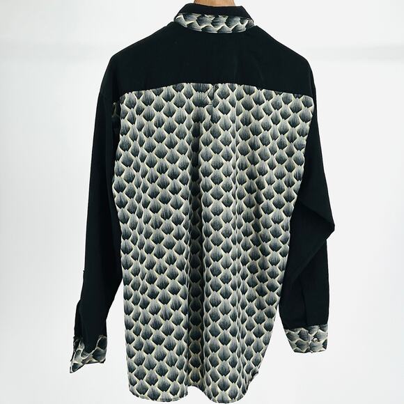 Vintage 90s CID Black Rockabilly Western Graphic Shirt - Picture 6 of 9